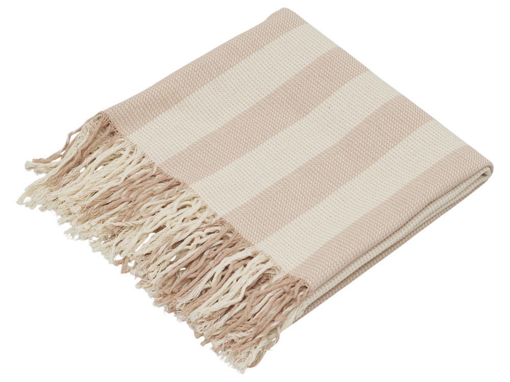 Плед Reglet, 130x150 см ( с учетом бахромы) 100% хлопок, бежевый-1