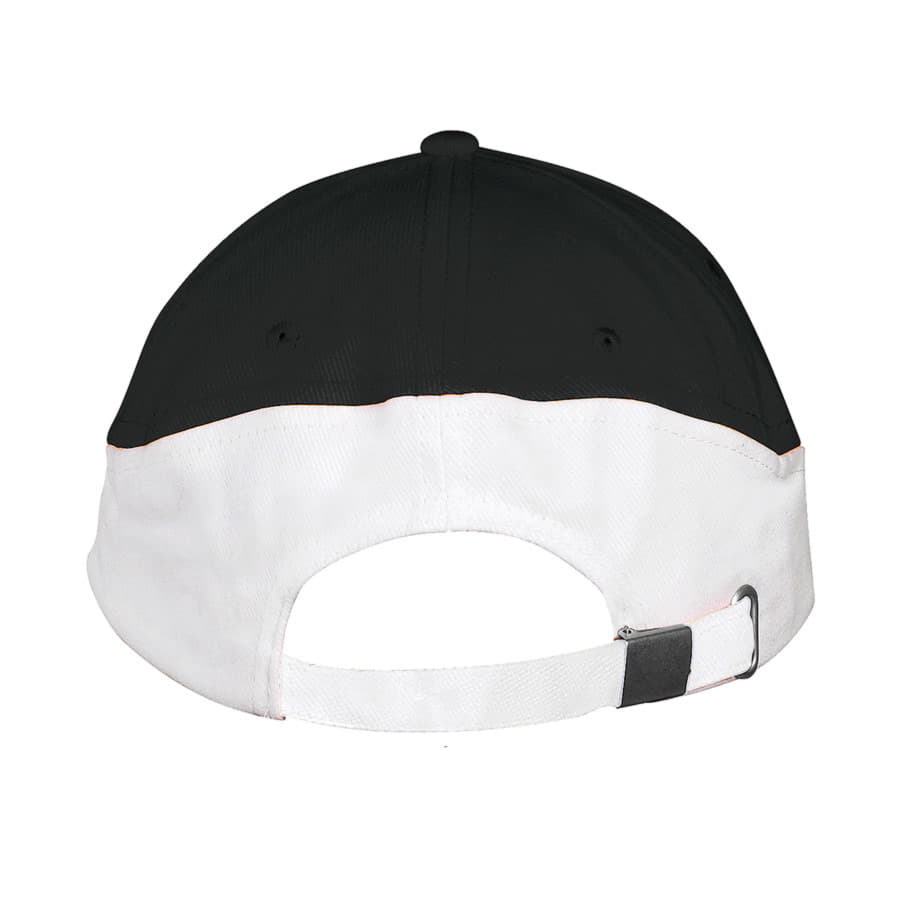 Бейсболка BOOSTER, 5 клиньев, металлическая застежка, черный, белый-3