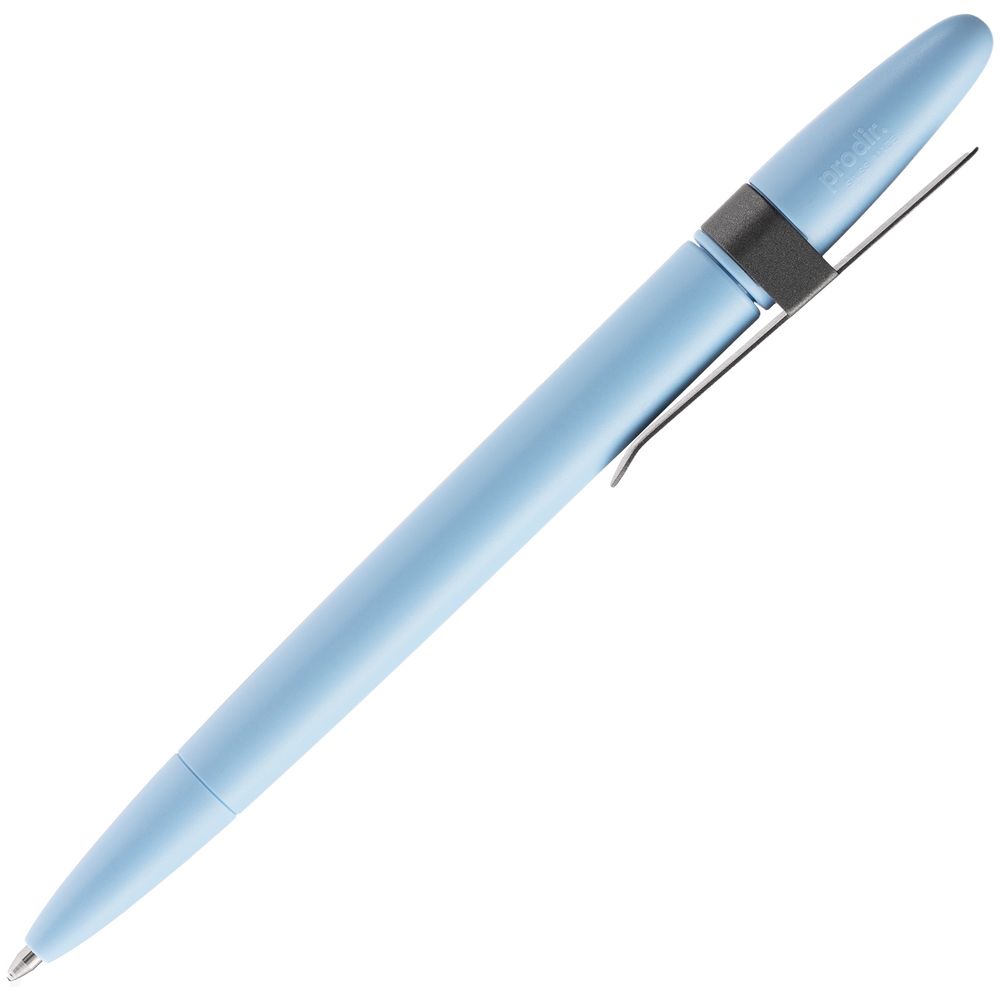 Ручка шариковая Prodir DS5 TSM Metal Clip, голубая с серым-3