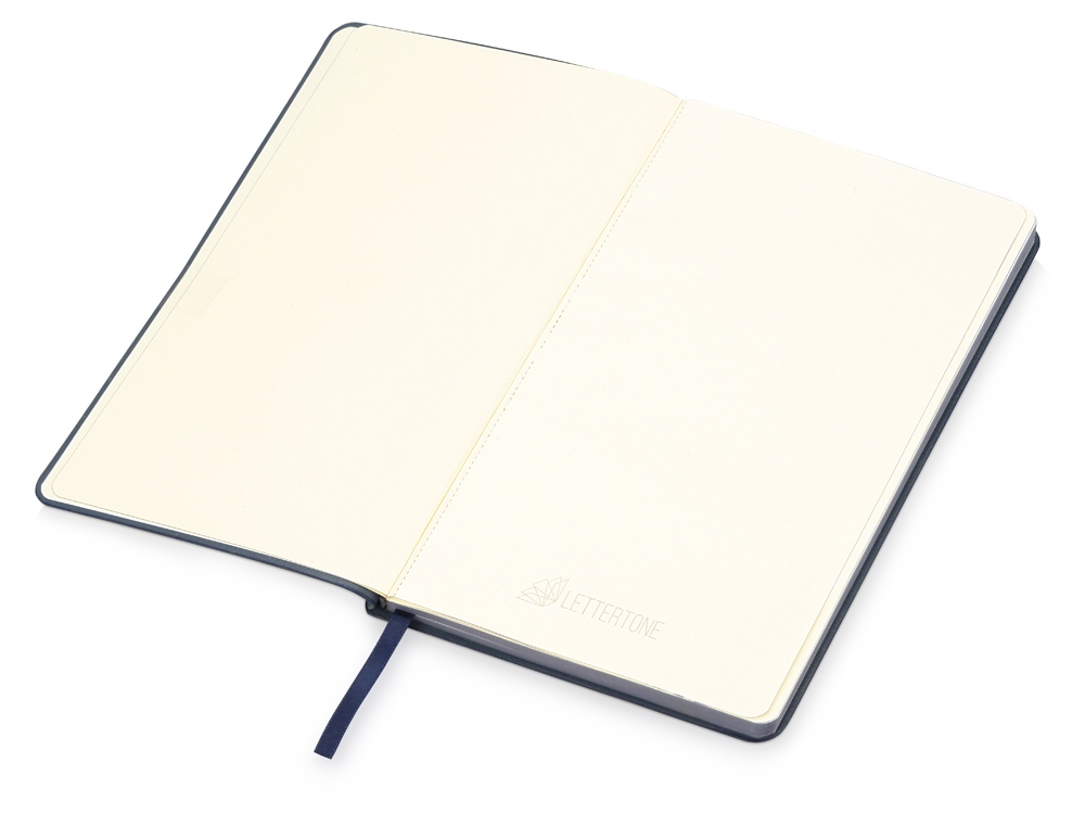 Блокнот Notepeno 130x205 мм с тонированными линованными страницами, темно-синий-1