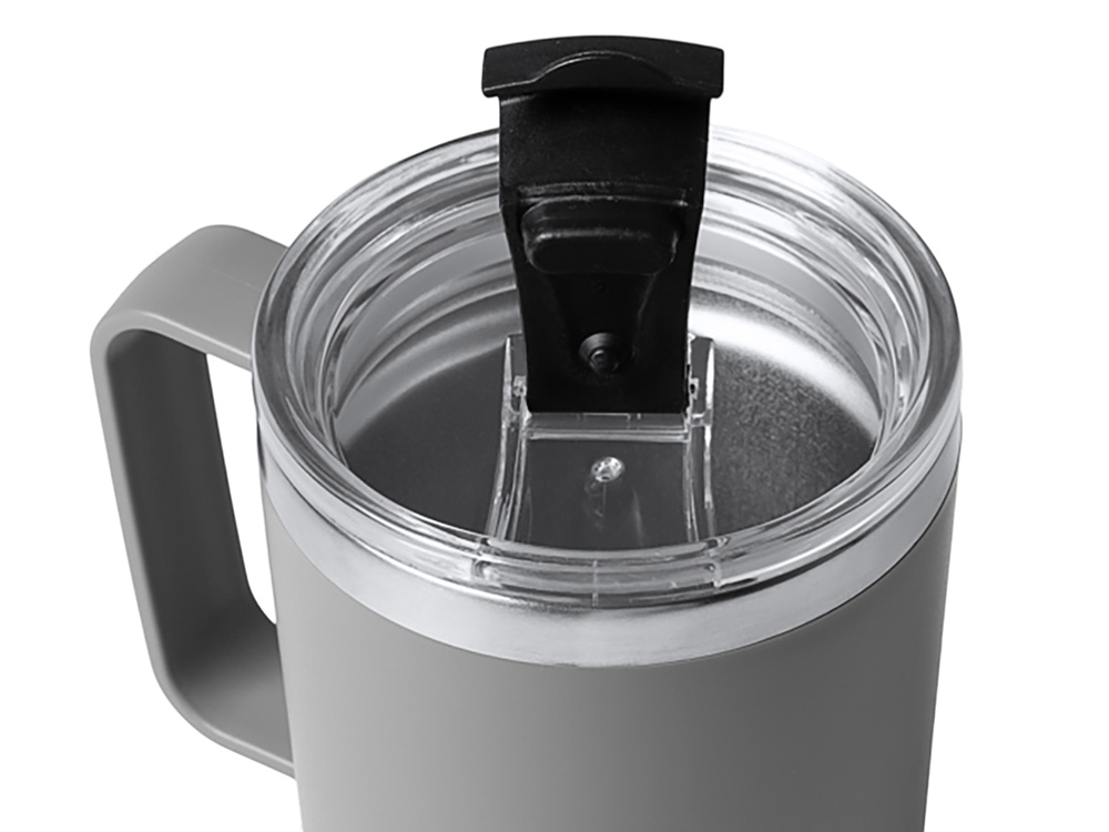 Термокружка Кенчер с двойными стенками из нержавеющей стали 304 и полипропилена, серый-2