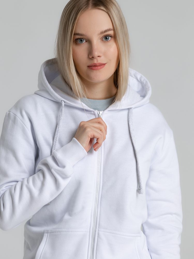 Толстовка на молнии с капюшоном Siverga Heavy 2.0, белая-5