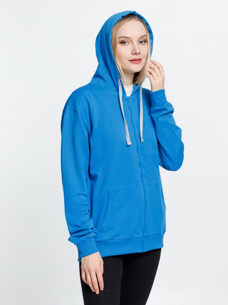 Толстовка на молнии с капюшоном Siverga, бирюзовая-5