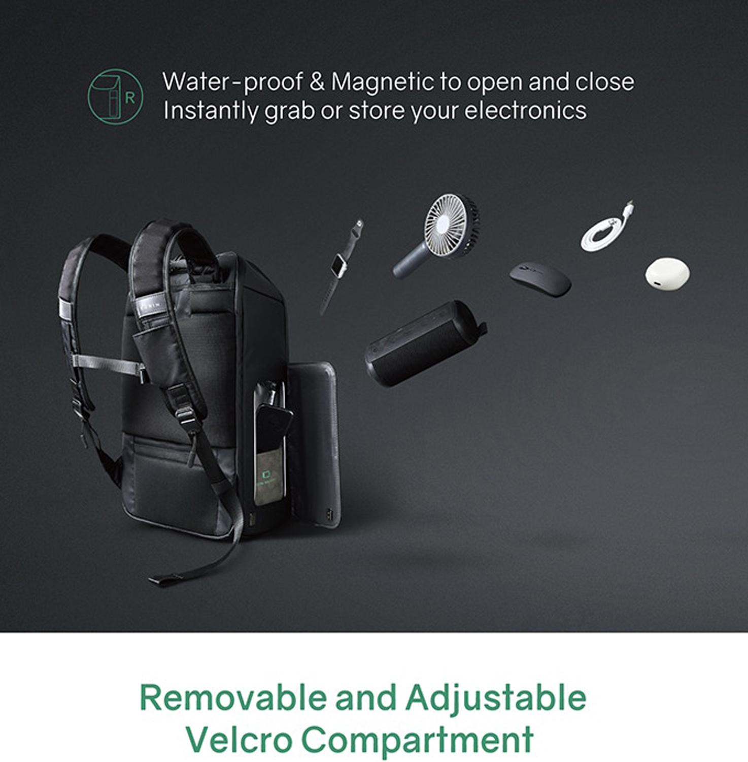 Рюкзак KORIN FlipPack 47х30х17 см, черный-14