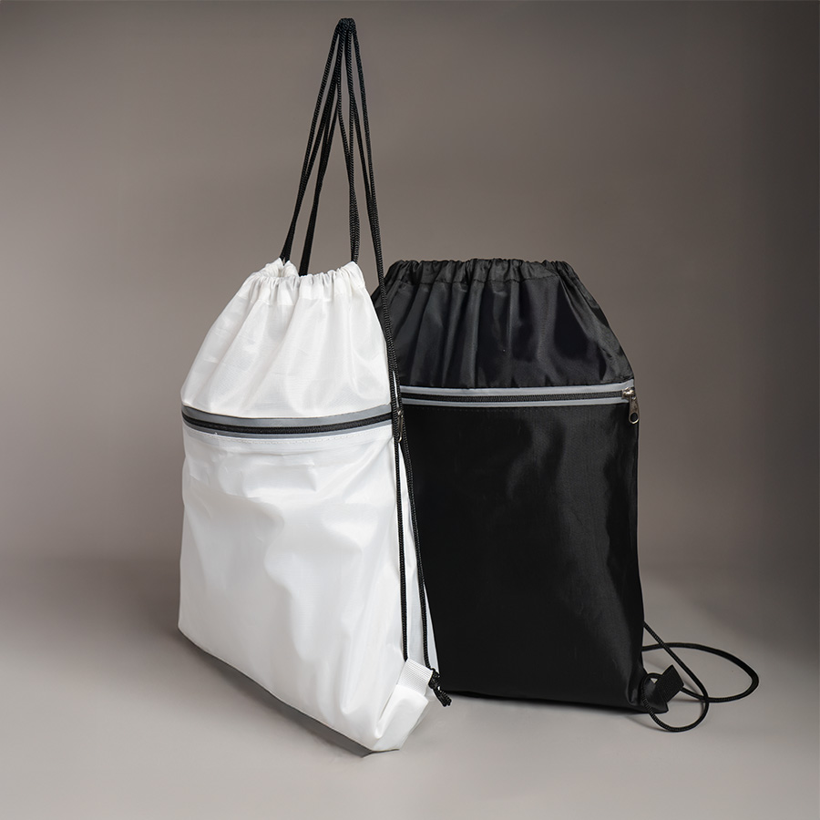 Рюкзак мешок  "Shift" со светоотражающей молнией, белый, 36*41 см, полиэстер 210D, белый-2