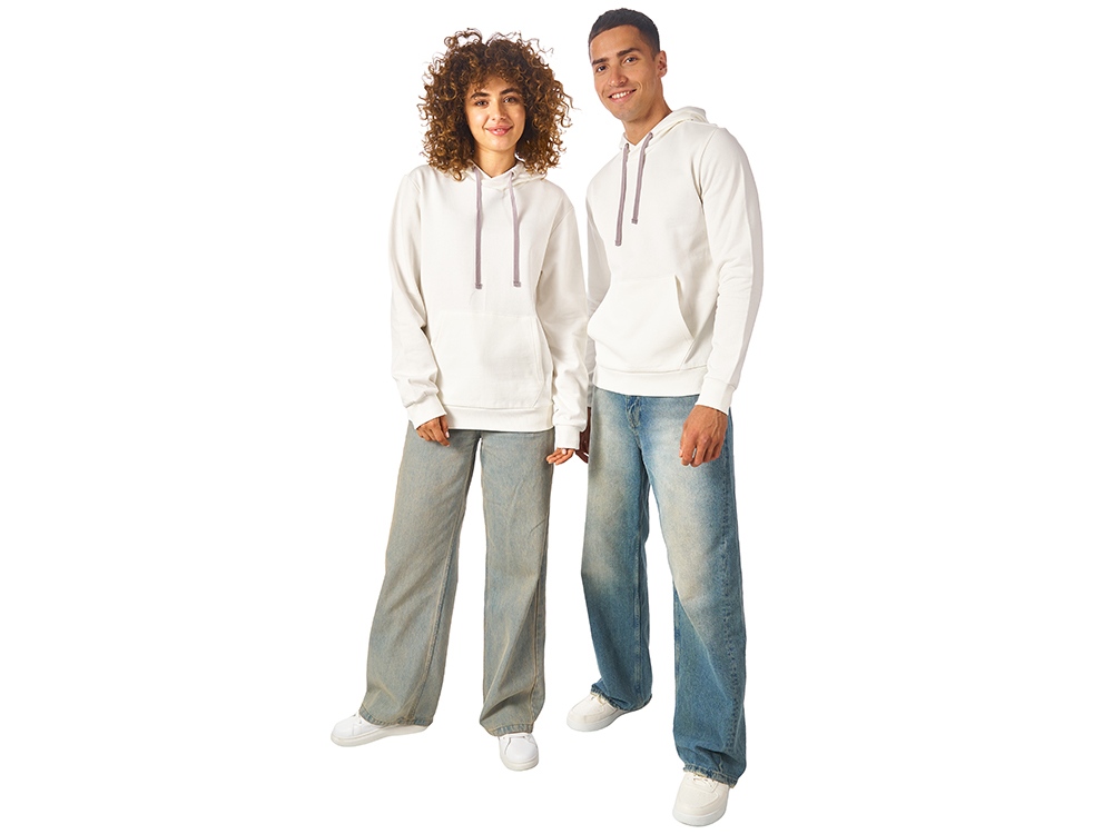 Толстовка унисекс Stream с капюшоном, белый-4