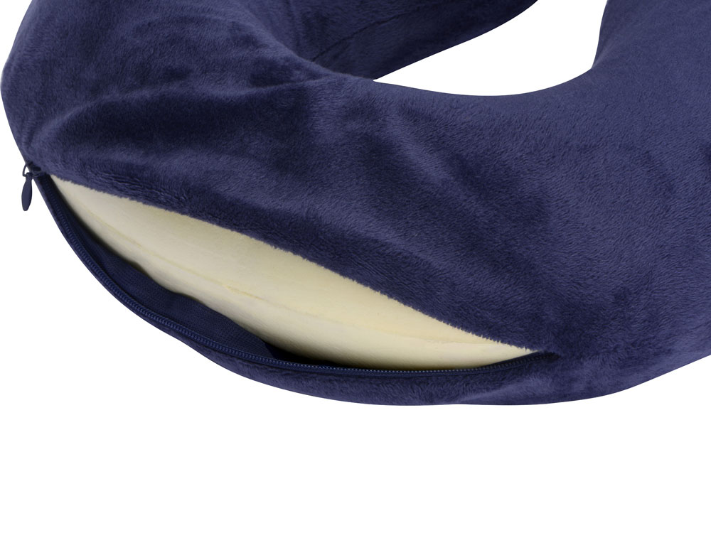 Подушка Basic из микрофибры с эффектом памяти U-shape, синий-2