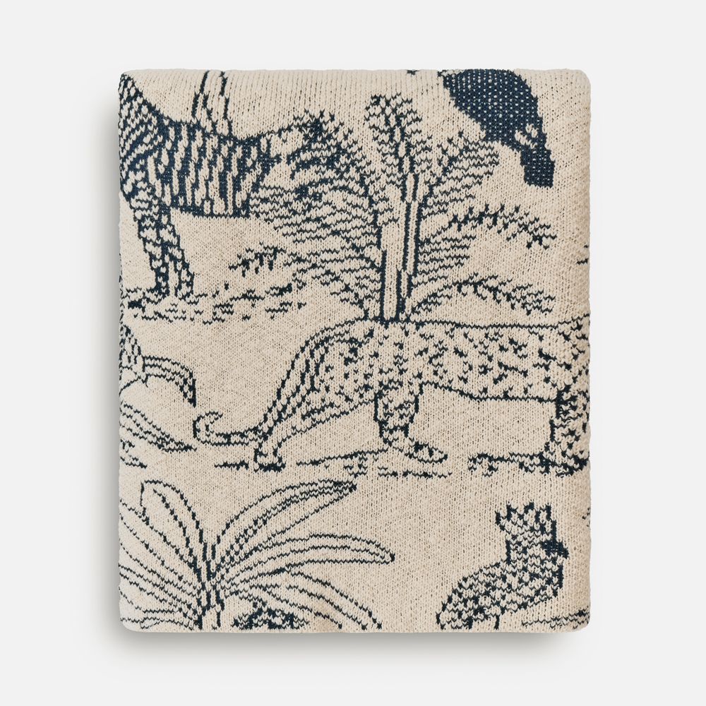 Плед Savanna, белый с синим-0