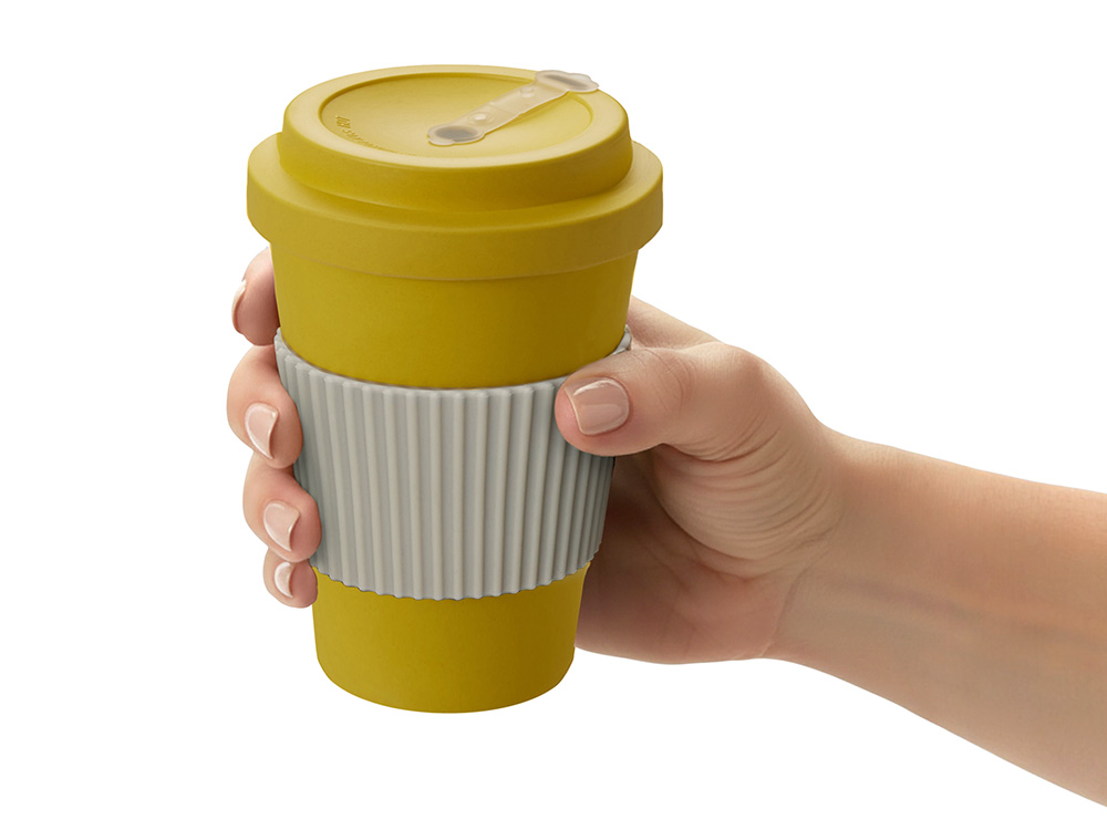 Термокружка Muffin из натуральных волокон, желтый-5