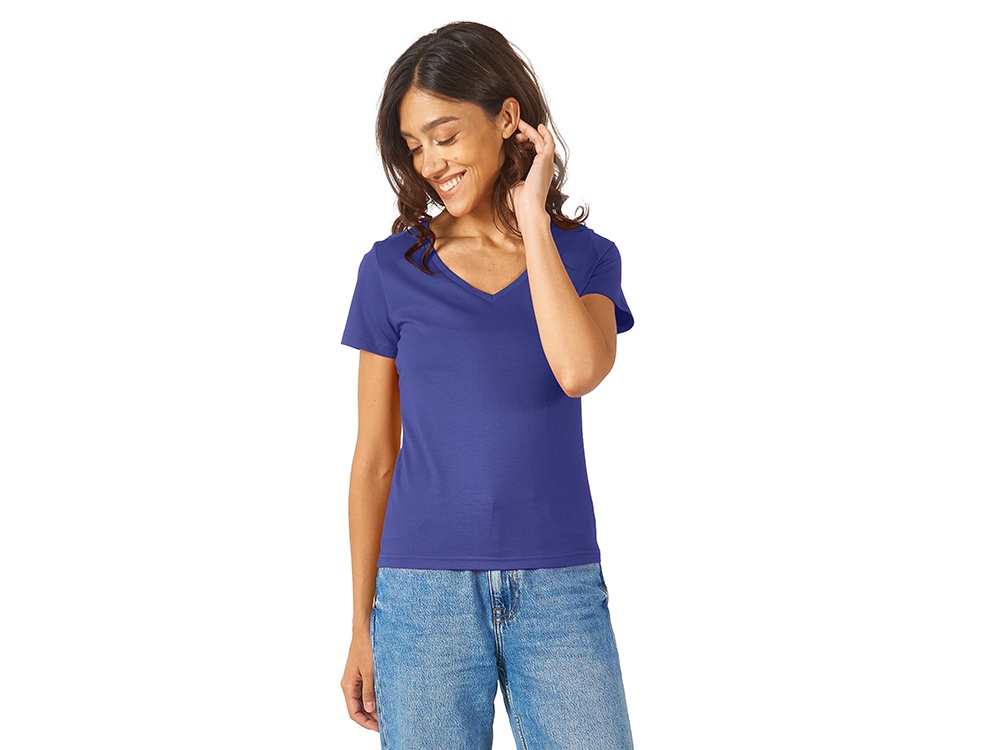 Футболка Heavy Super Club женская с V-образным вырезом, кл.синий-2