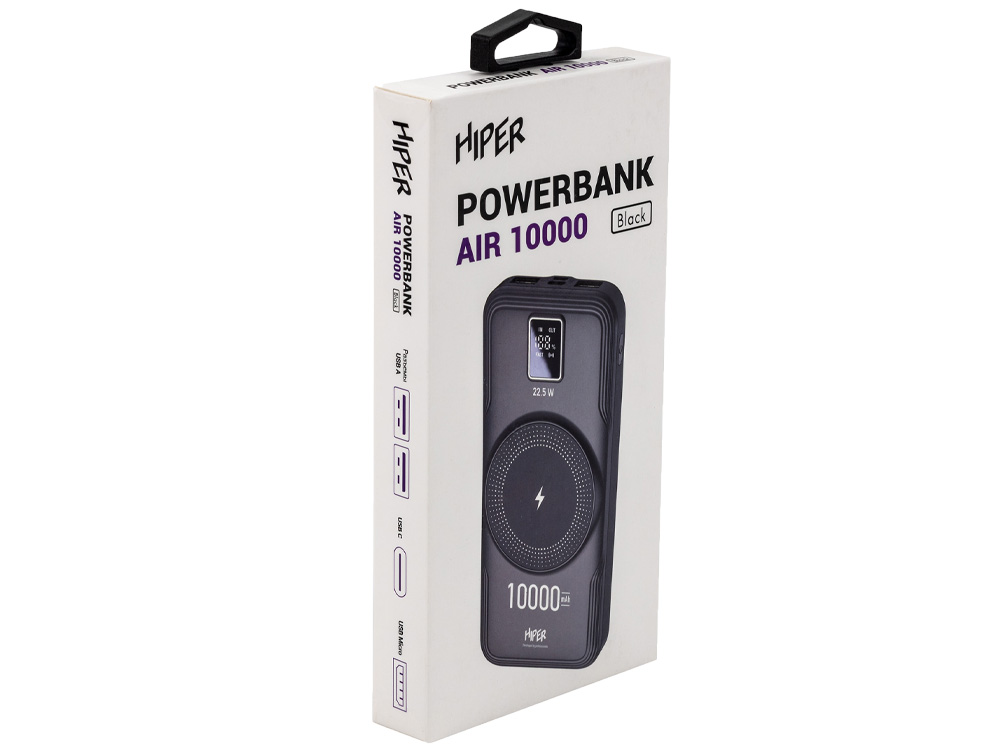 Внешний беспроводной аккумулятор AIR, 10000 mAh, черный-7