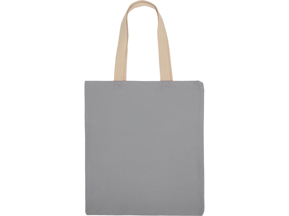 Сумка для шопинга Steady из хлопка с парусиновыми ручками, 260 г/м2, серый-3