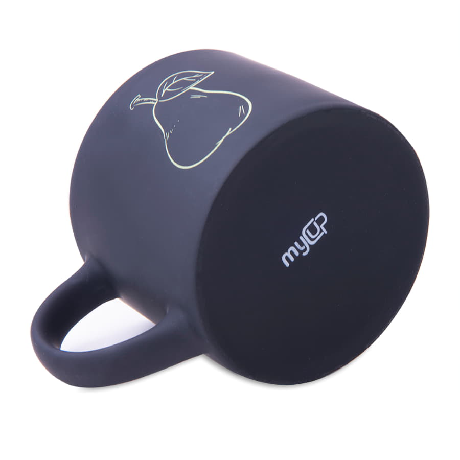 Кружка YASNA с покрытием SOFT-TOUCH, черный с зеленым, 310 мл, фарфор, черный, зеленый-1