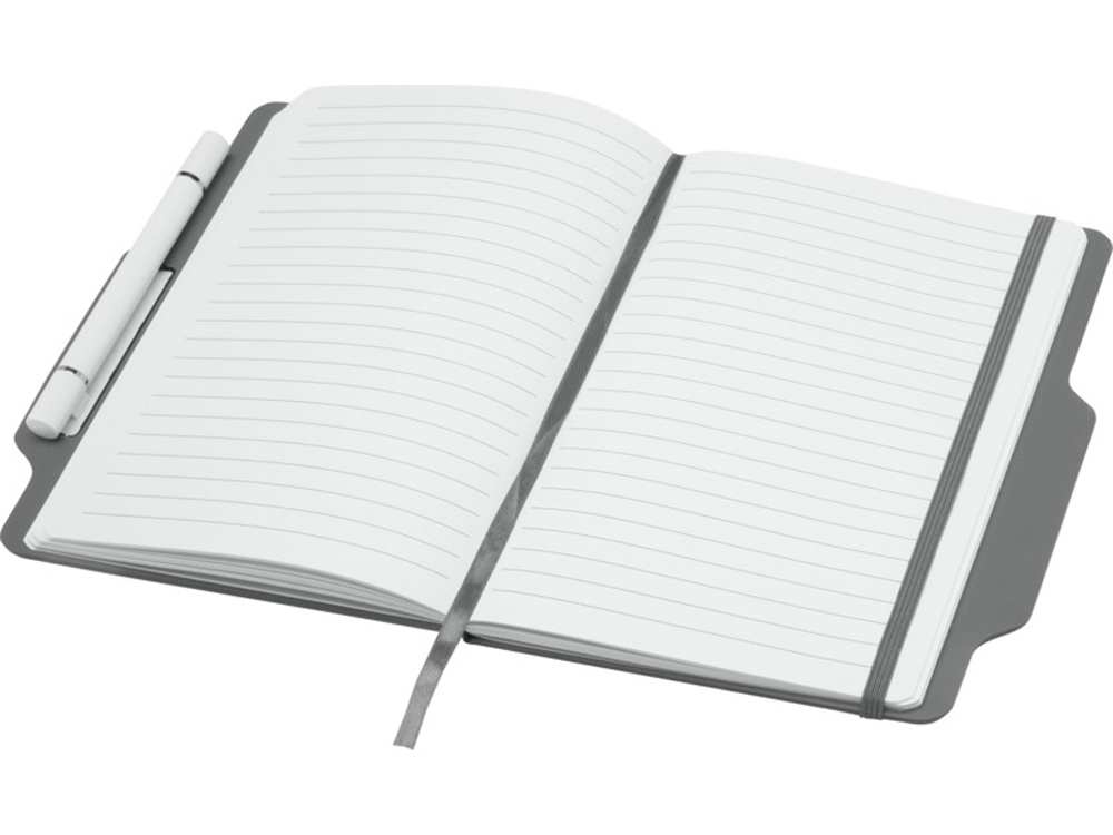 Nexus блокнот формата А5 в твердой обложке с ручкой и карандашом - Серый-3