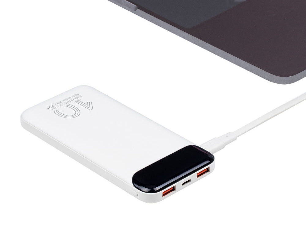 RIVACASE VA2540 (10 000mAh), QC/PD 20W внешний аккумулятор с дисплеем, белый 12/48-11