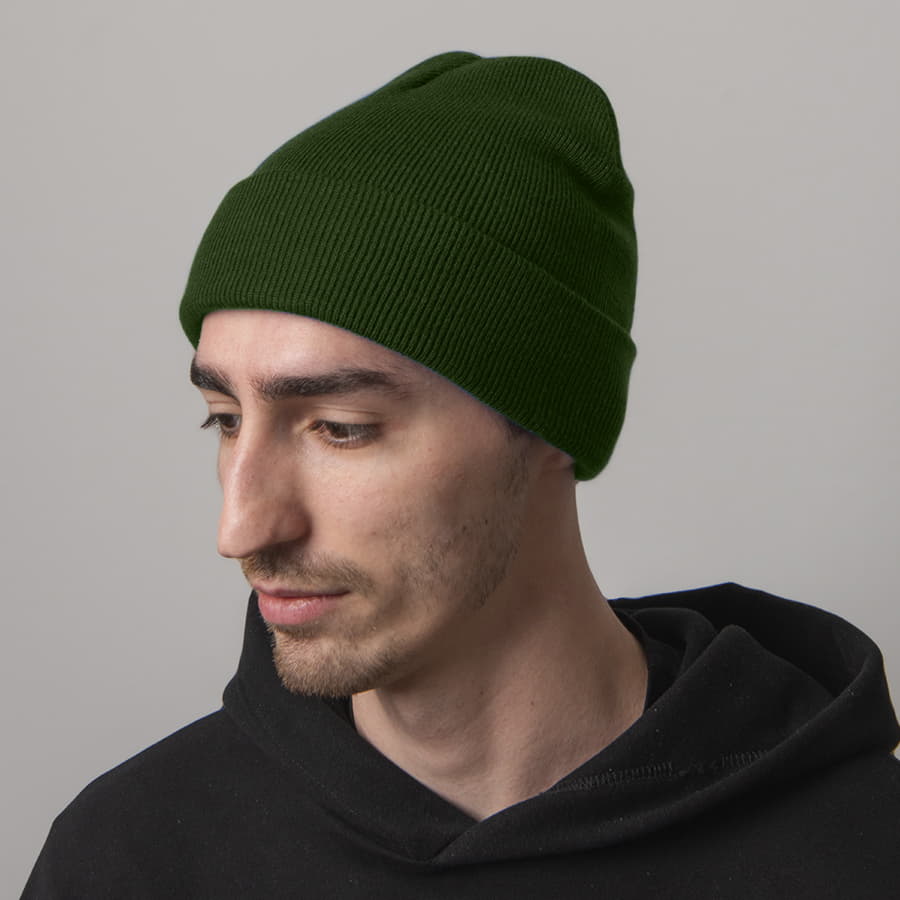 Шапка вязаная двойная ESSENTIAL, зеленый-3