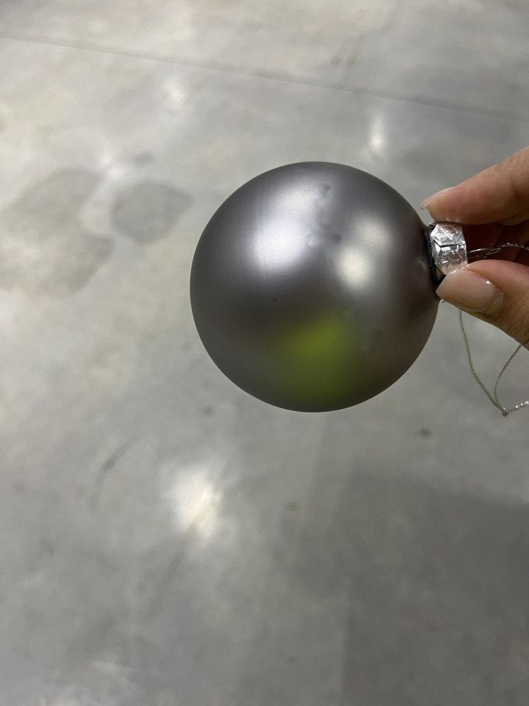 Оформительский шар Finery, 8 см, матовый серебристый-1