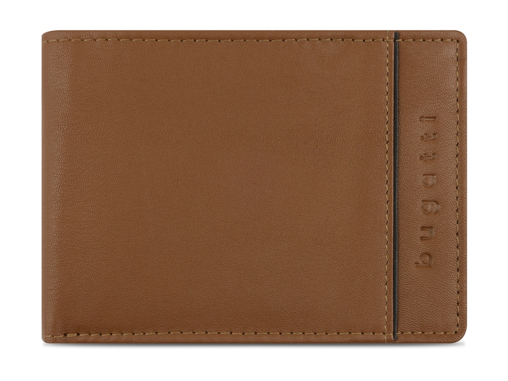 Портмоне BUGATTI Banda, с защитой RFID, коньячного цвета цвет, кожа/полиэстер, 12,5х2х9 см-1