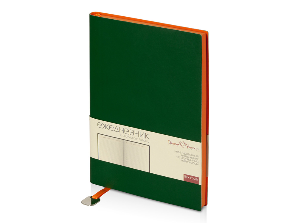 Ежедневник А5 недатированный Mercury, зеленый-0
