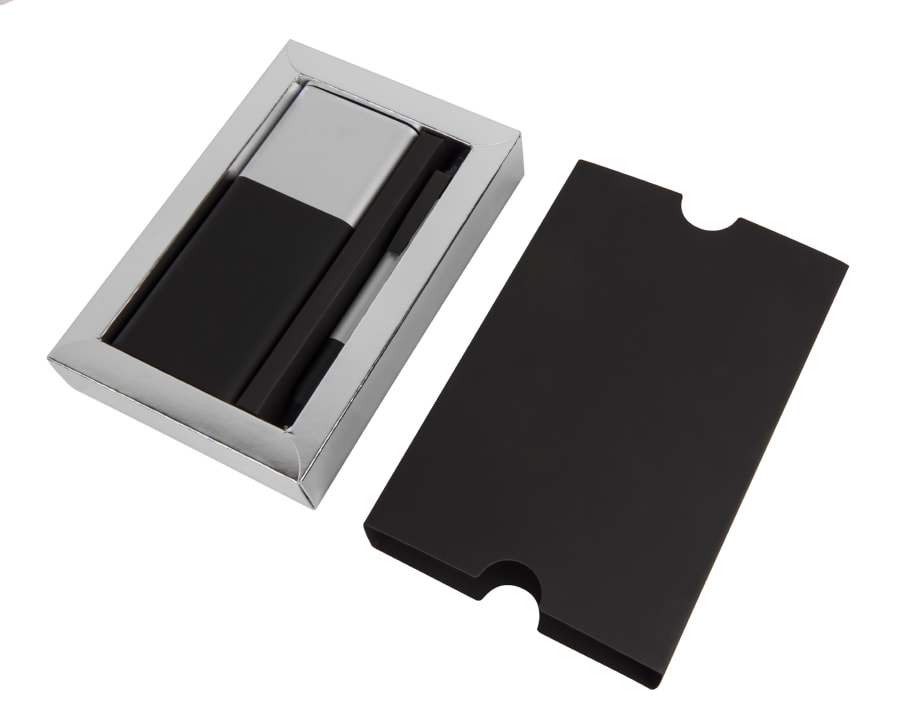 Набор подарочный BLACK GUN; универсальное зарядное устройство(10000мАh) и ручка; серебристый, черный, серебристый-0