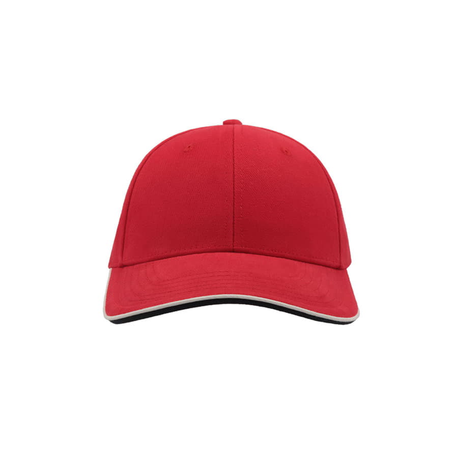 Бейсболка PILOT PIPING SANDWICH, 6 клиньев, металлическая застежка, красный-4
