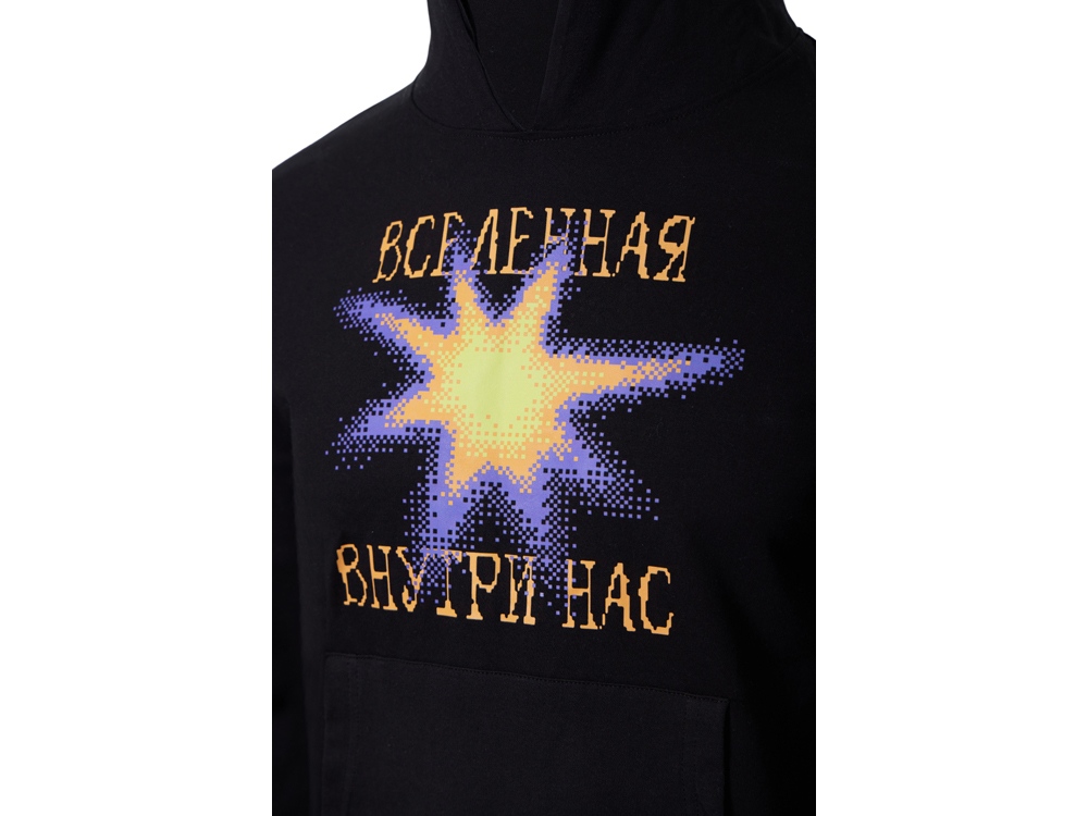 Худи Warsaw, унисекс, черный, ДТФ текстиль и термотрансфер-1