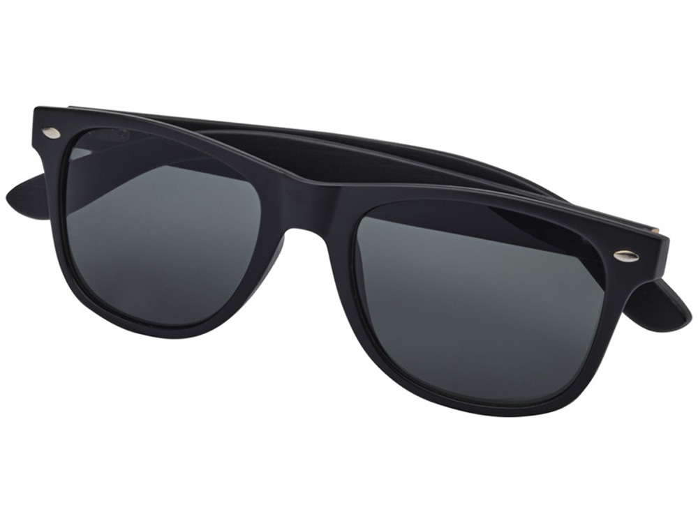 Бамбуковые солнцезащитные очки Arlo с черным покрытием - сплошной черный-2