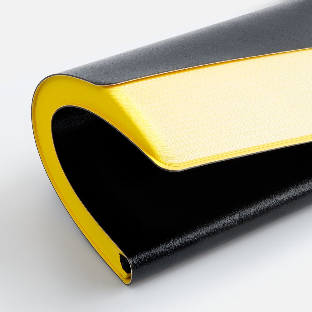 Ежедневник Doppio, недатированный, черный с желтым-3