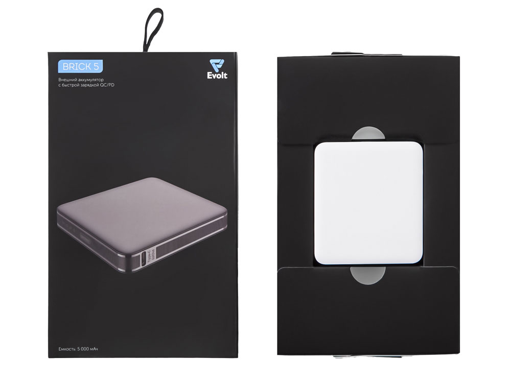 Внешний аккумулятор Brick 5 с быстрой зарядкой PD, 5000 мАч, белый-7