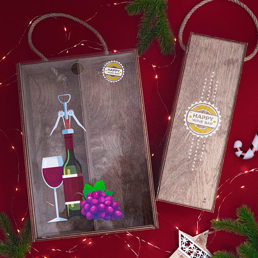 Ящик подарочный WINOTERRA размер 36 х 24,5 х 11 см, коричневый-6