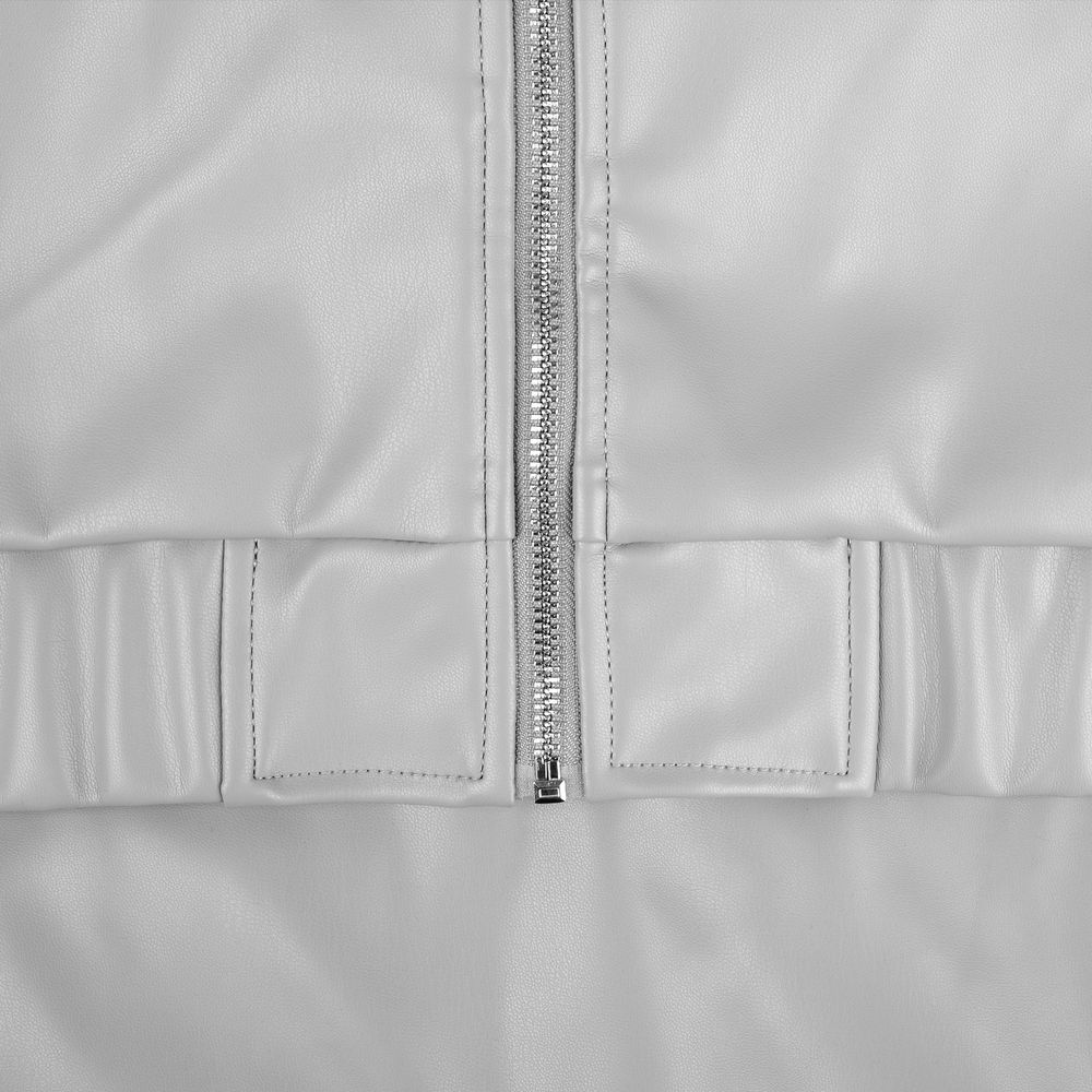 Бомбер из искусственной кожи Univer, серый-3