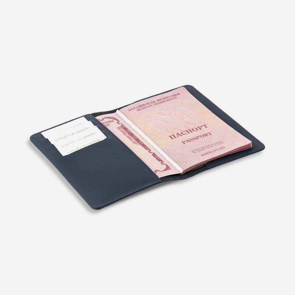 Обложка для паспорта Alaska, синяя-4