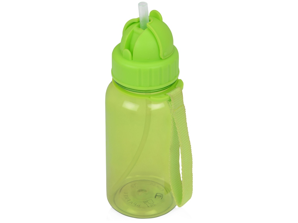 Бутылка для воды со складной соломинкой Kidz 500 мл, зеленое яблоко-1