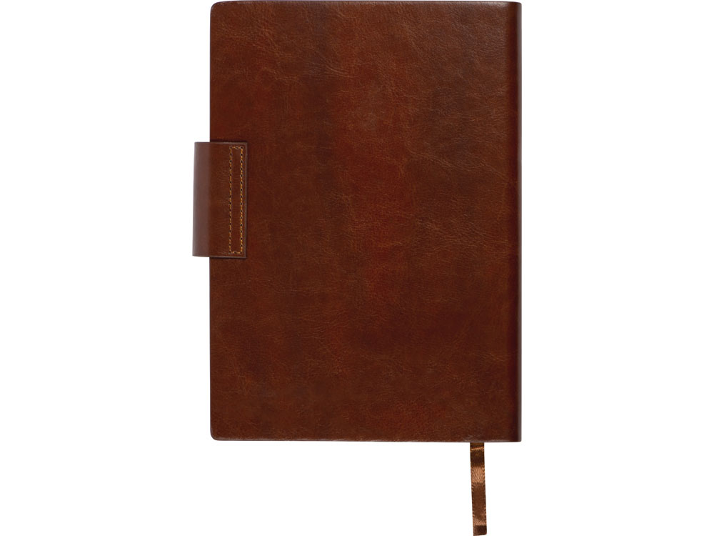 Бизнес блокнот А5 Monoi с клапаном, твердая обложка, 128 листов, коричневый-2