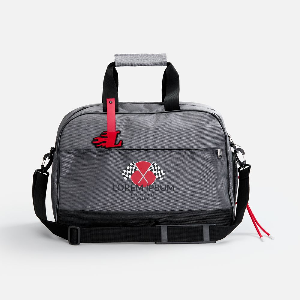 Спортивная сумка Atlantes, светло-серая с черным-10