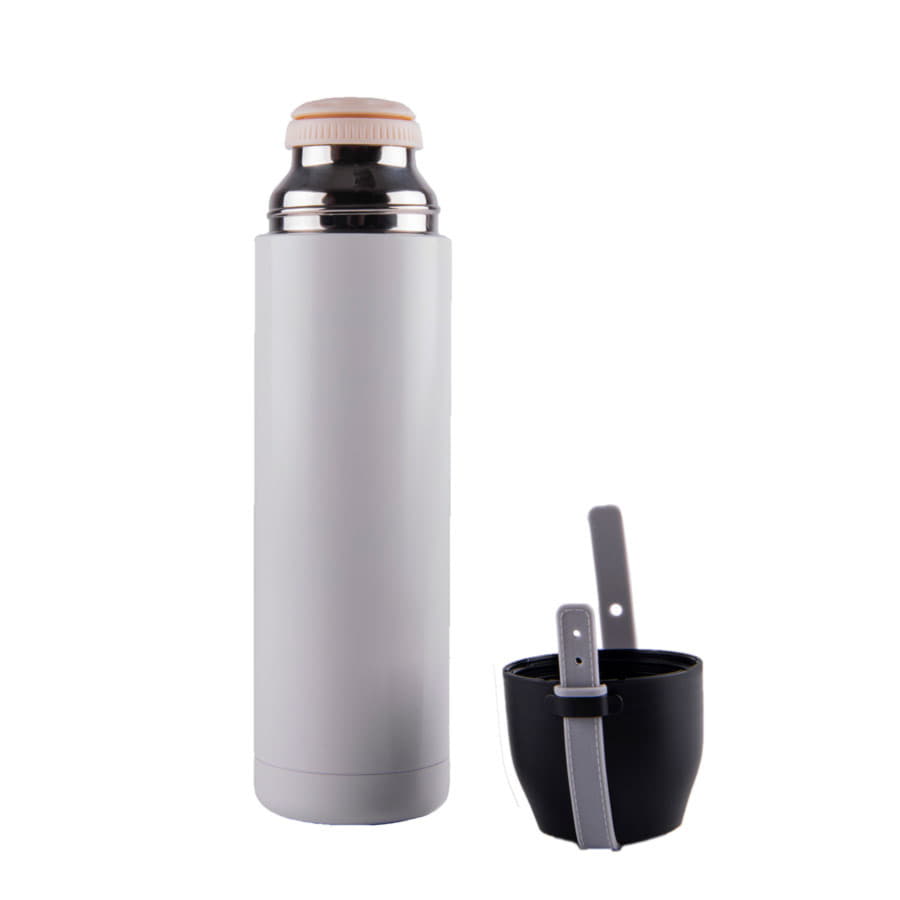 Термос вакуумный ROPE, белый, черный-1