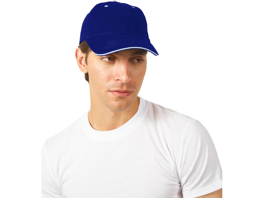 Бейсболка New Castle 6-ти панельная, кл синий/натуральный-1