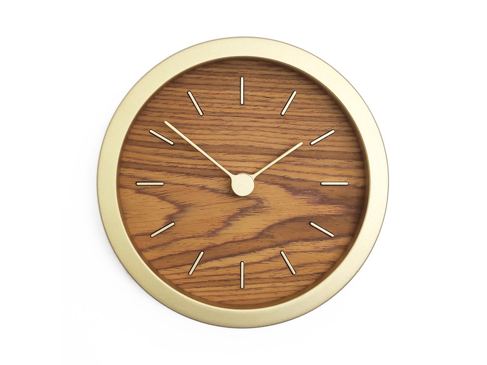 Часы настенные Gracie XS, натуральные с золотистым-0