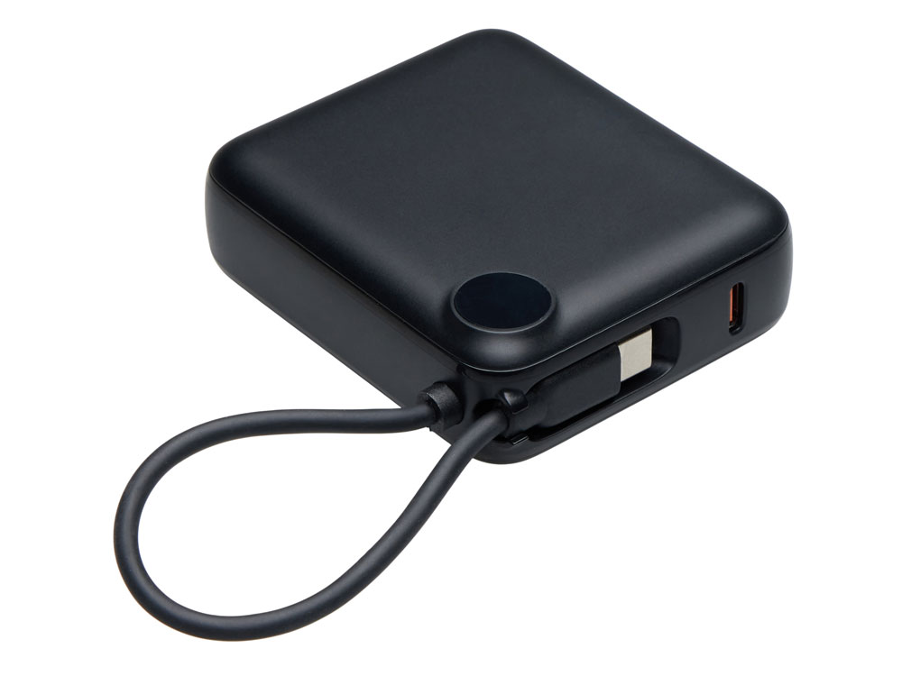 Внешний аккумулятор со встроенным кабелем Liri, QC/PD, 10000 мАч, черный-5