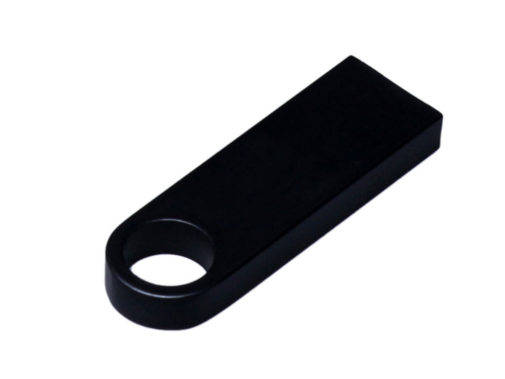 USB 2.0-флешка на 64 Гб с мини чипом и круглым отверстием, черный-0