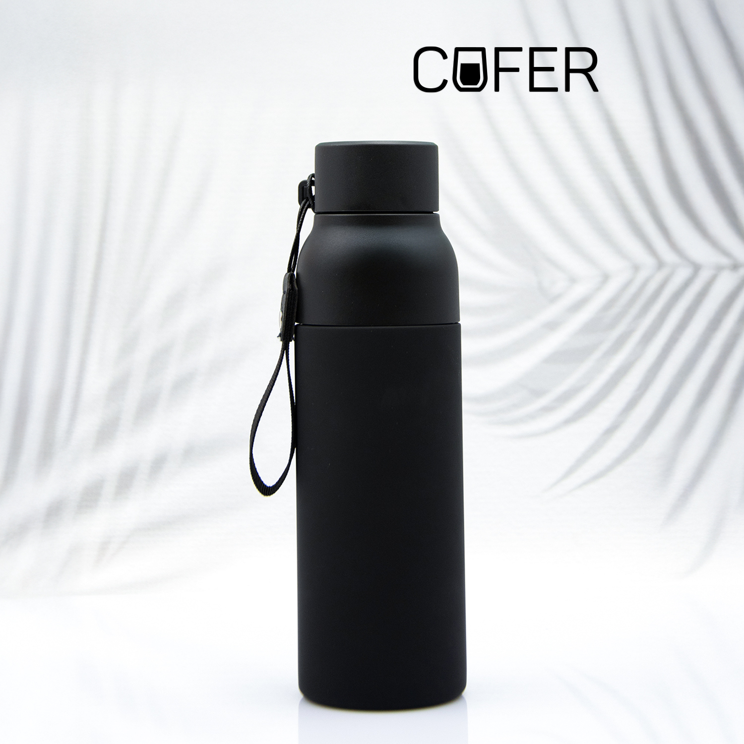 Термобутылка Button Black (черный)-0