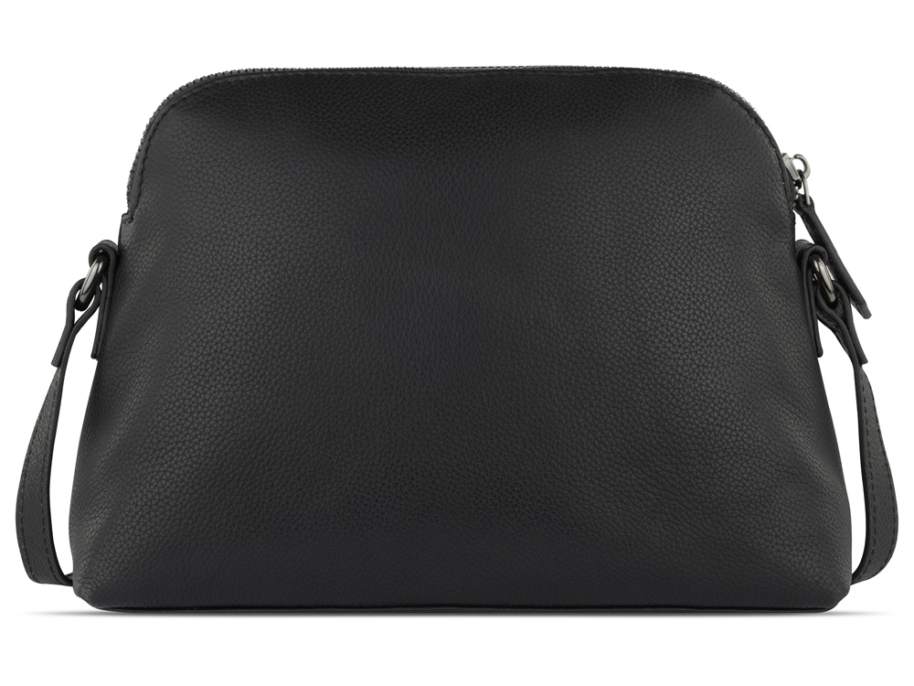 Сумка наплечная женская BUGATTI Bella, чёрная, воловья кожа/полиэстер, 23х8х17 см-6