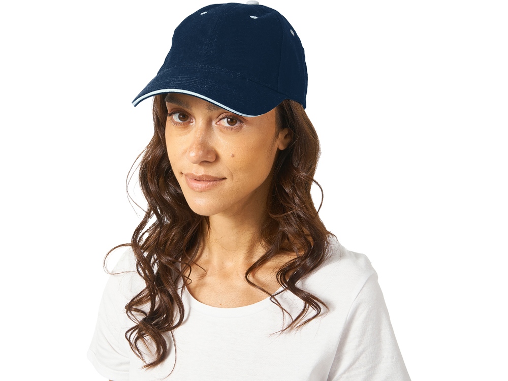 Бейсболка New Castle 6-ти панельная, т синий/белый-2