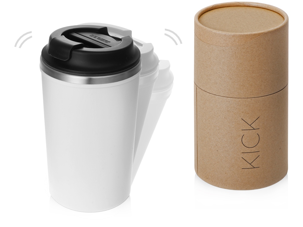 Герметичная термокружка на присоске Kick, 350 мл, белый-0