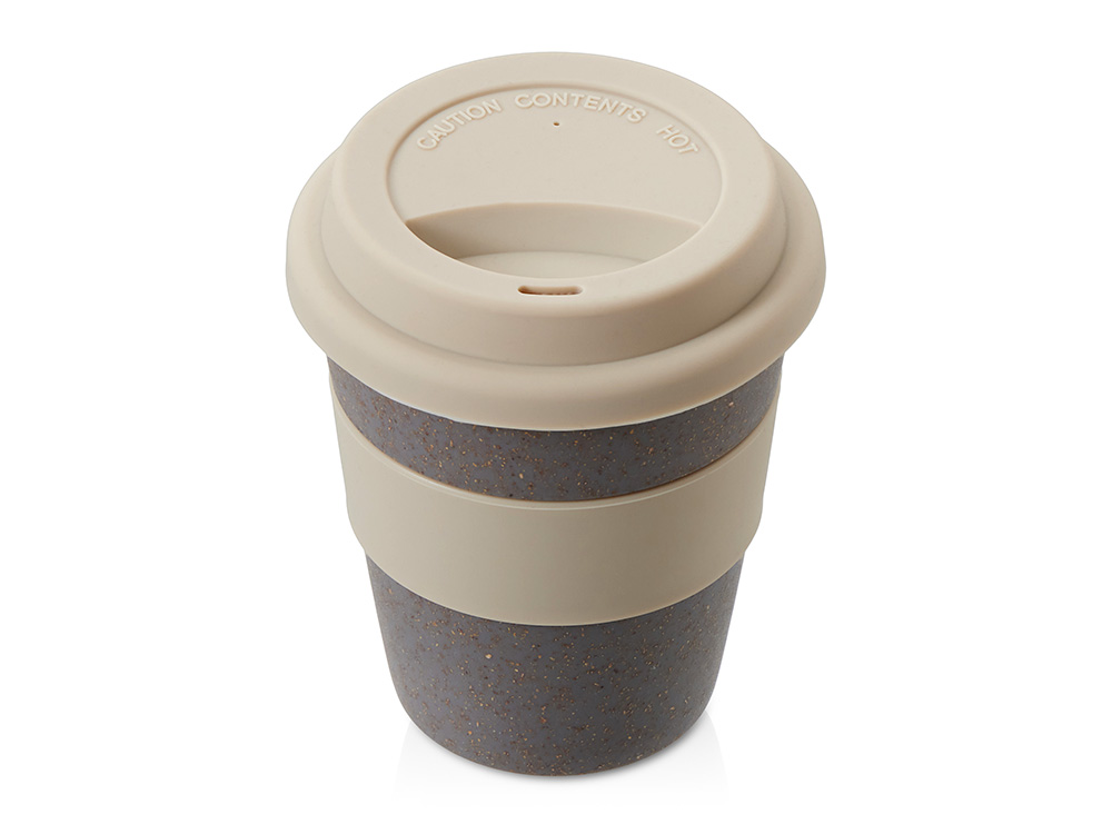 Стакан с силиконовой крышкой Cafe, beige-0