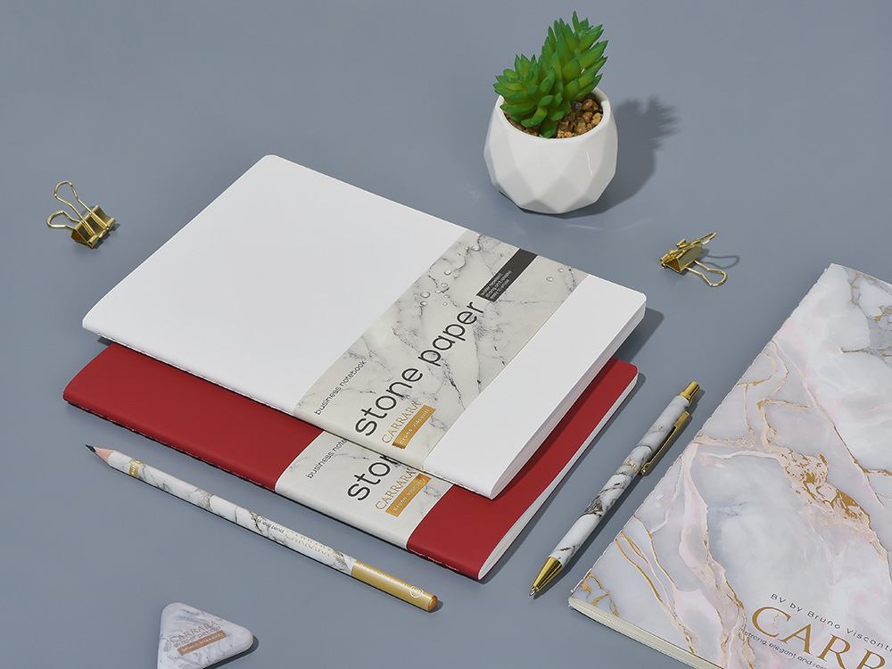 Тетрадь с каменной бумагой А5 Carrara 40 л., линейка, белый-7