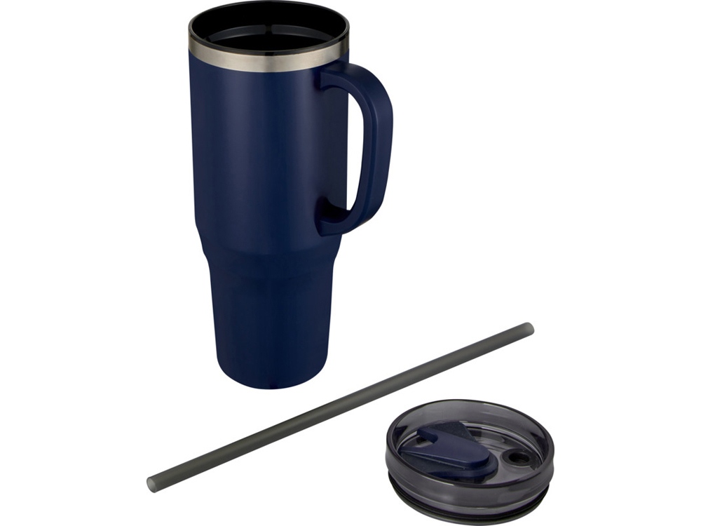 Melbourne кружка 1200 мл, сертифицированная согласно RCS, с соломинкой - Темно - синий-2