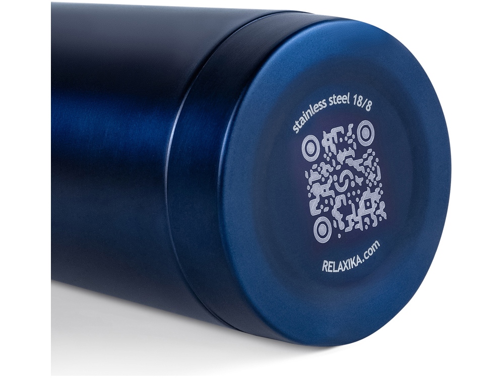 Термос Relaxika 101 (0,35 литра), темно-синий (без лого)-9