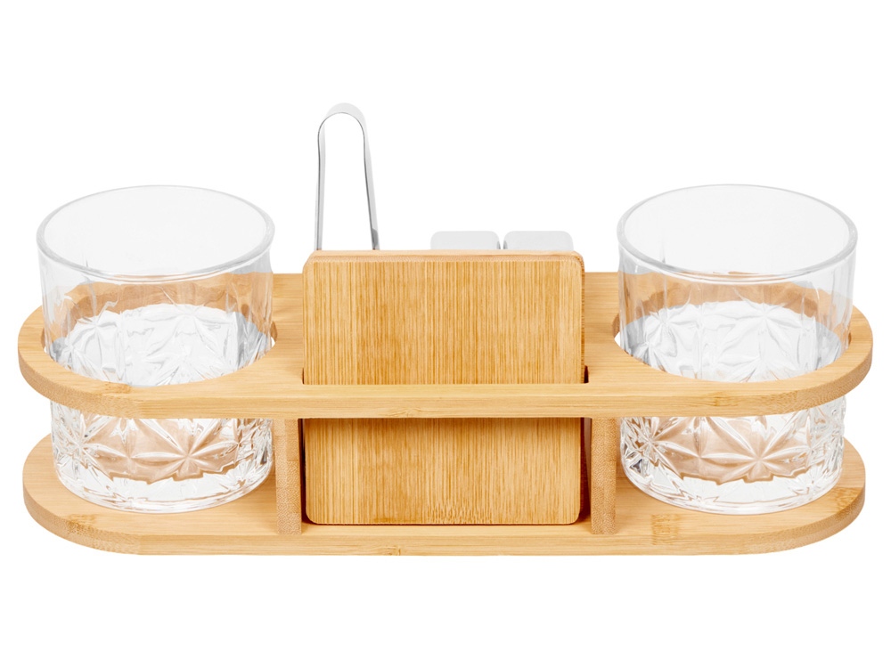 Набор для виски на бамбуковой подставке Boulevardier-2