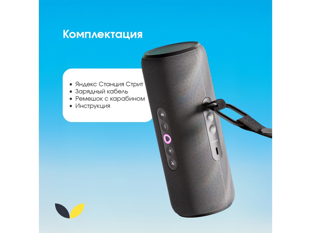 Умная портативная колонка Яндекс Станция Стрит с Алисой, черный (YNDX-00030BLK)-11